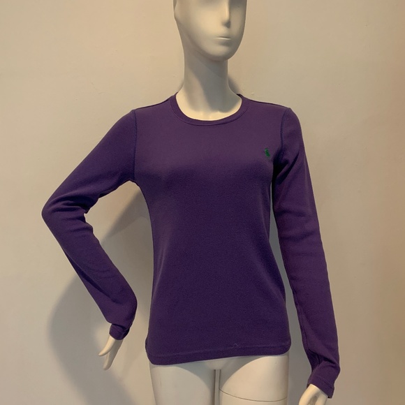 Ralph Lauren Sport Long Sleeve Purple Crewneck, Size Medium, Preppy, Classic - Picture 1 of 8